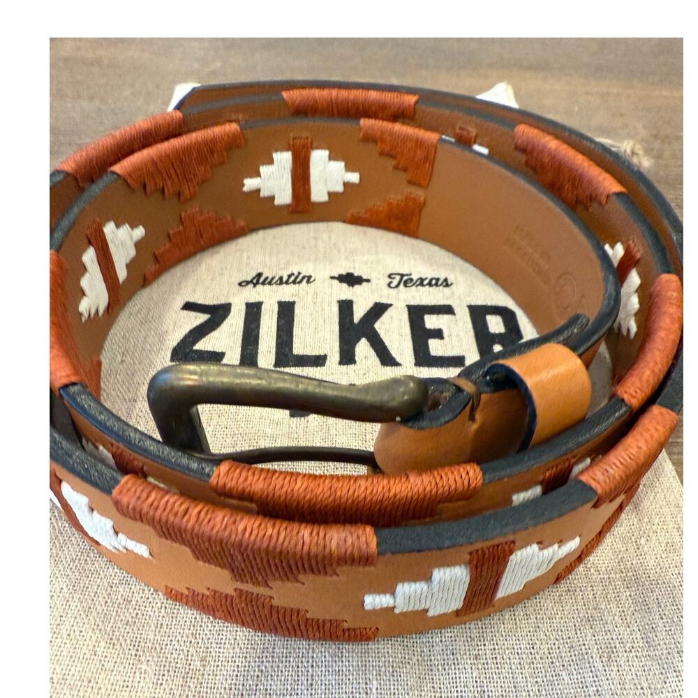 Zilker Belts Texas EXES EX Western Belt size 42 w/ bag Worn once